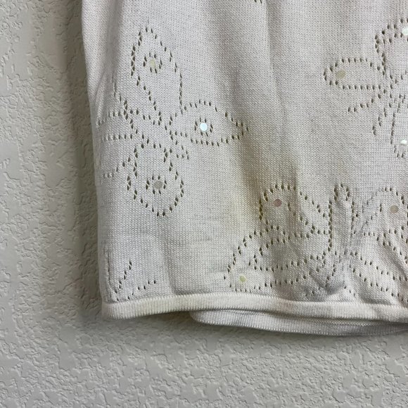 St John Spring 00s Butterfly Santana Knit Perforated Shell - Picture 2 of 5